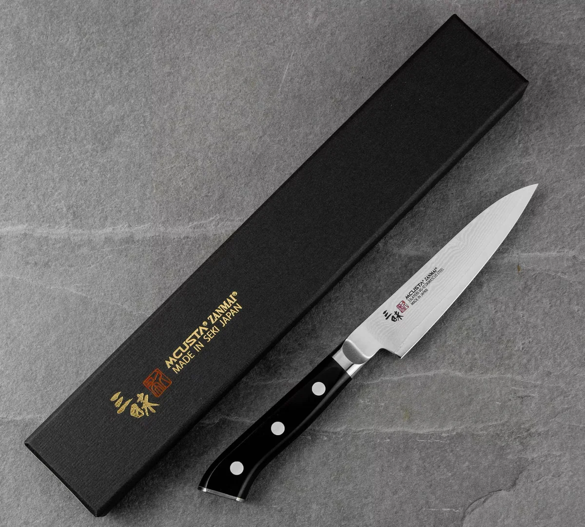 Mcusta Zanmai Classic Damascus VG-10 Pakka Nóż Uniwersalny 11 cm — zdjęcie 4