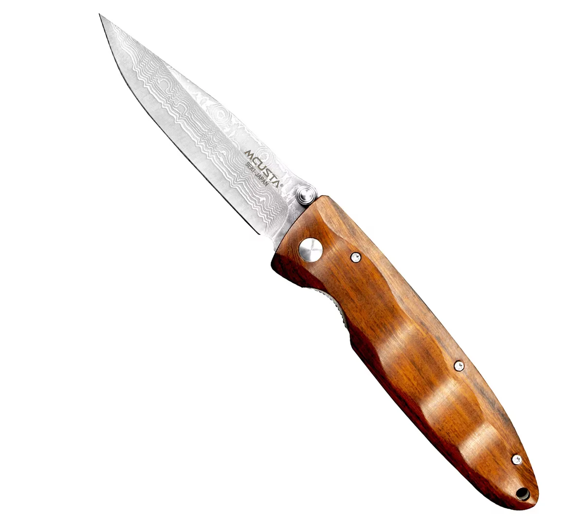 Mcusta Classic Wave Iron Wood Damascus VG-10 Nóż Składany 8,5 cm
