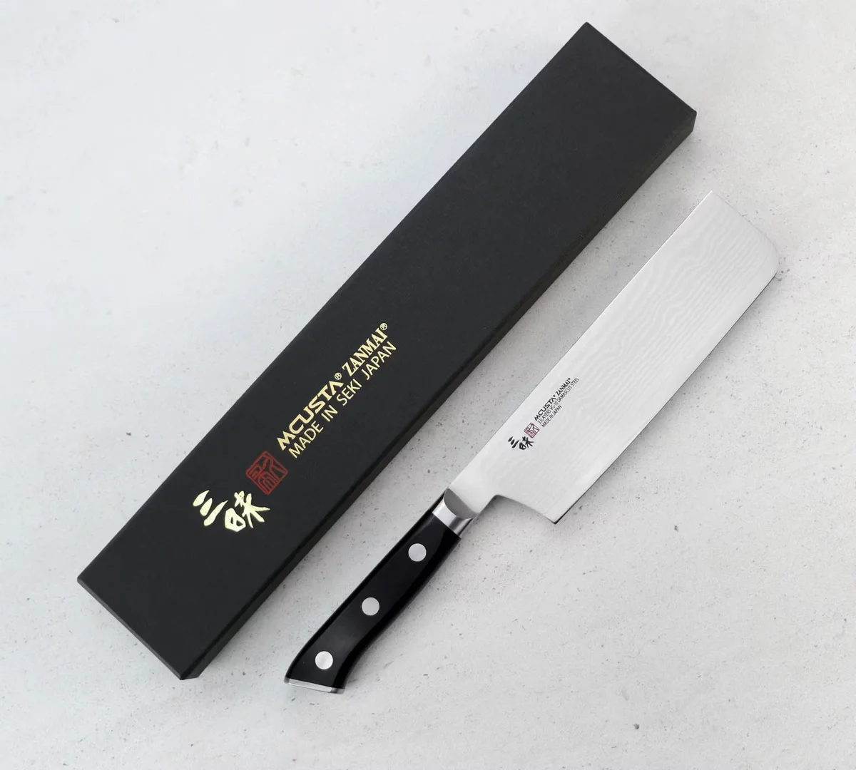 Mcusta Zanmai Classic Damascus VG-10 Pakka Nóż Nakiri 18 cm — zdjęcie 2
