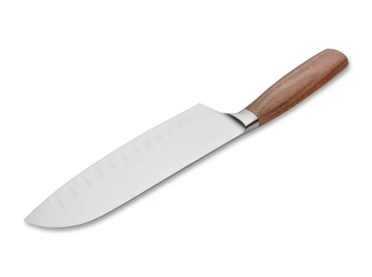 Nóż Santoku Boker Solingen Core Walnut z Kullenschliffem — zdjęcie 2