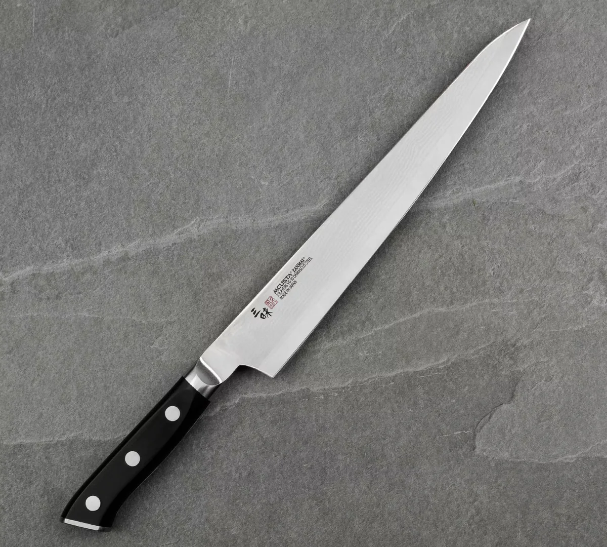 Mcusta Zanmai Classic Damascus VG-10 Pakka Nóż Sujihiki 24 cm — zdjęcie 5