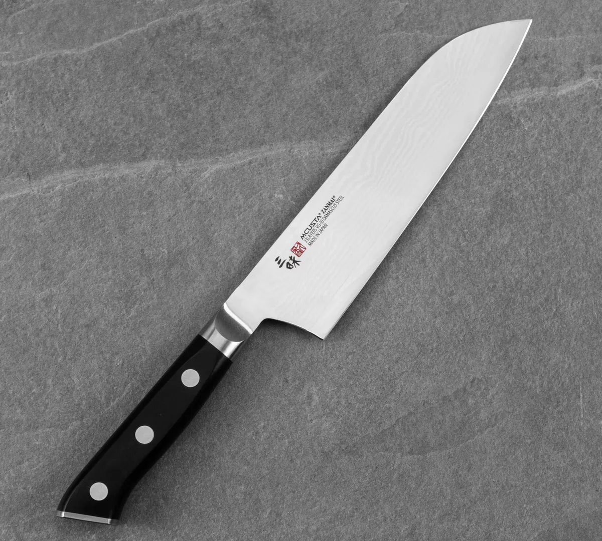 Mcusta Zanmai Classic Damascus VG-10 Pakka Nóż Santoku 18 cm — zdjęcie 5