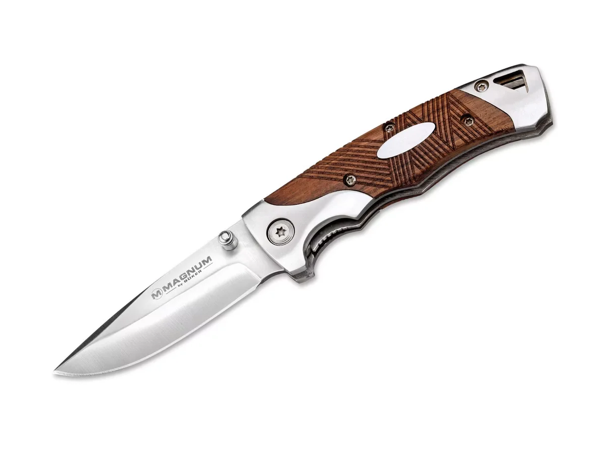 Nóż Składany Boker Magnum Handwerksmeister 5 – Uniwersalny Nóż Roboczy z Drewnem Pakka
