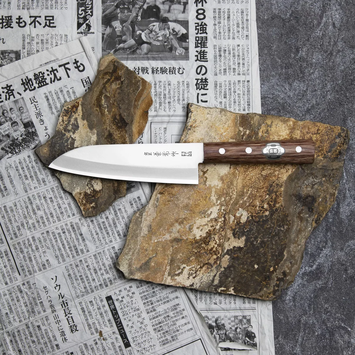 Kanetsune 1000 Shiro-2/SS Nóż Santoku 16,5 cm — zdjęcie 5