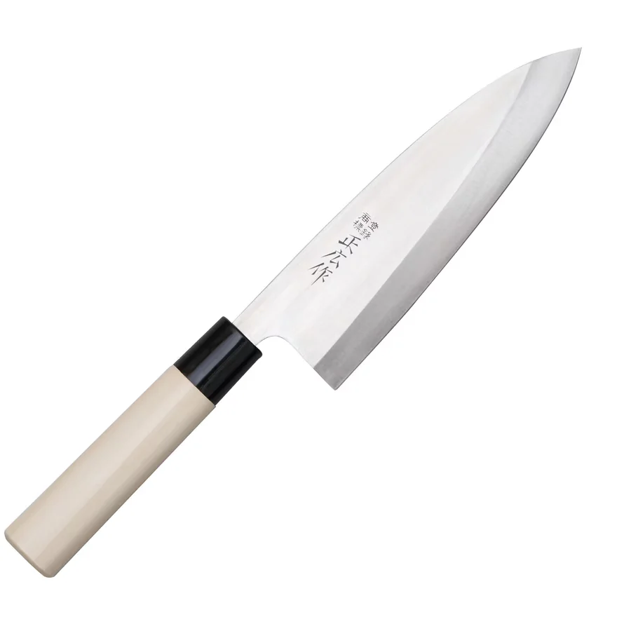 Nóż Masahiro MS-8 Deba do Ryb i Mięsa, Stal MBS-26, Rękojeść Drewno Magnoliowe, Ostrze 18 cm [10007]