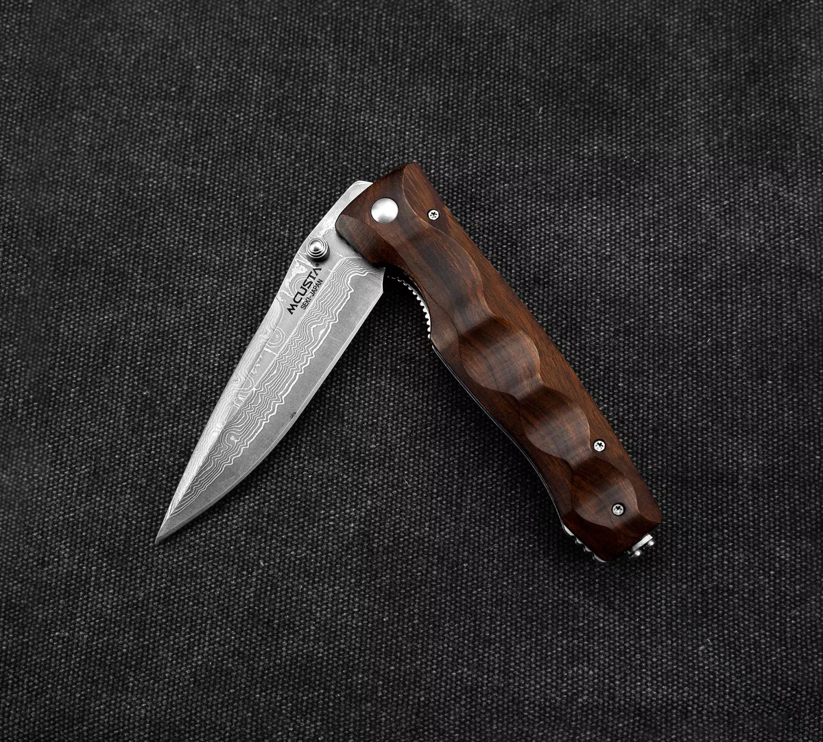 Mcusta Elite Iron Wood Damascus VG-10 Nóż Składany 8,5 cm — zdjęcie 2