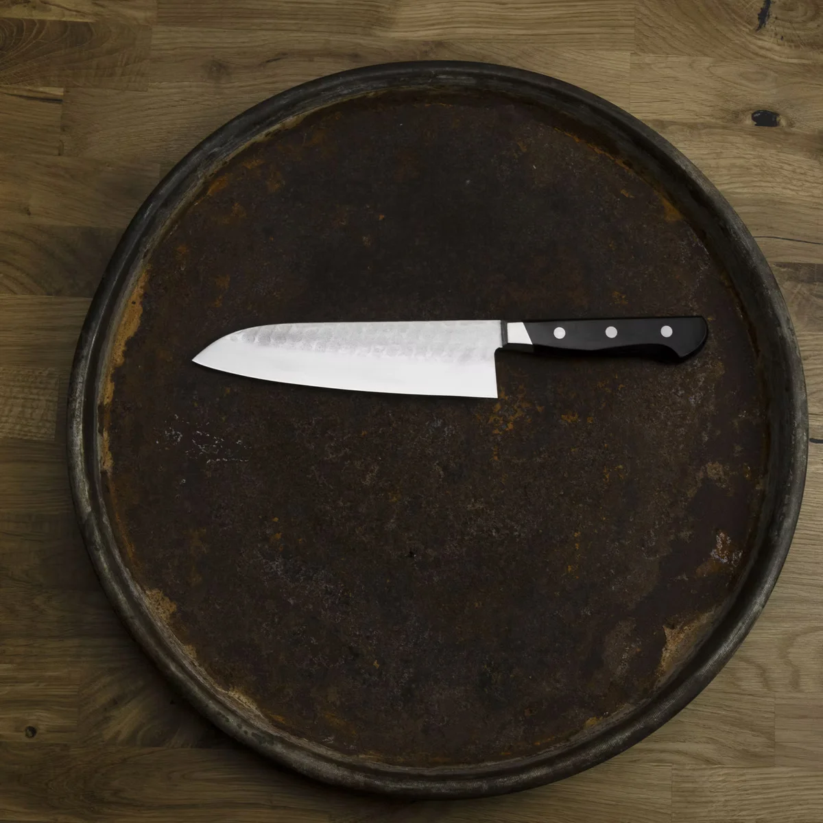 Kanetsune YH-3000 Aogami#2/SS Nóż Santoku 18 cm — zdjęcie 8
