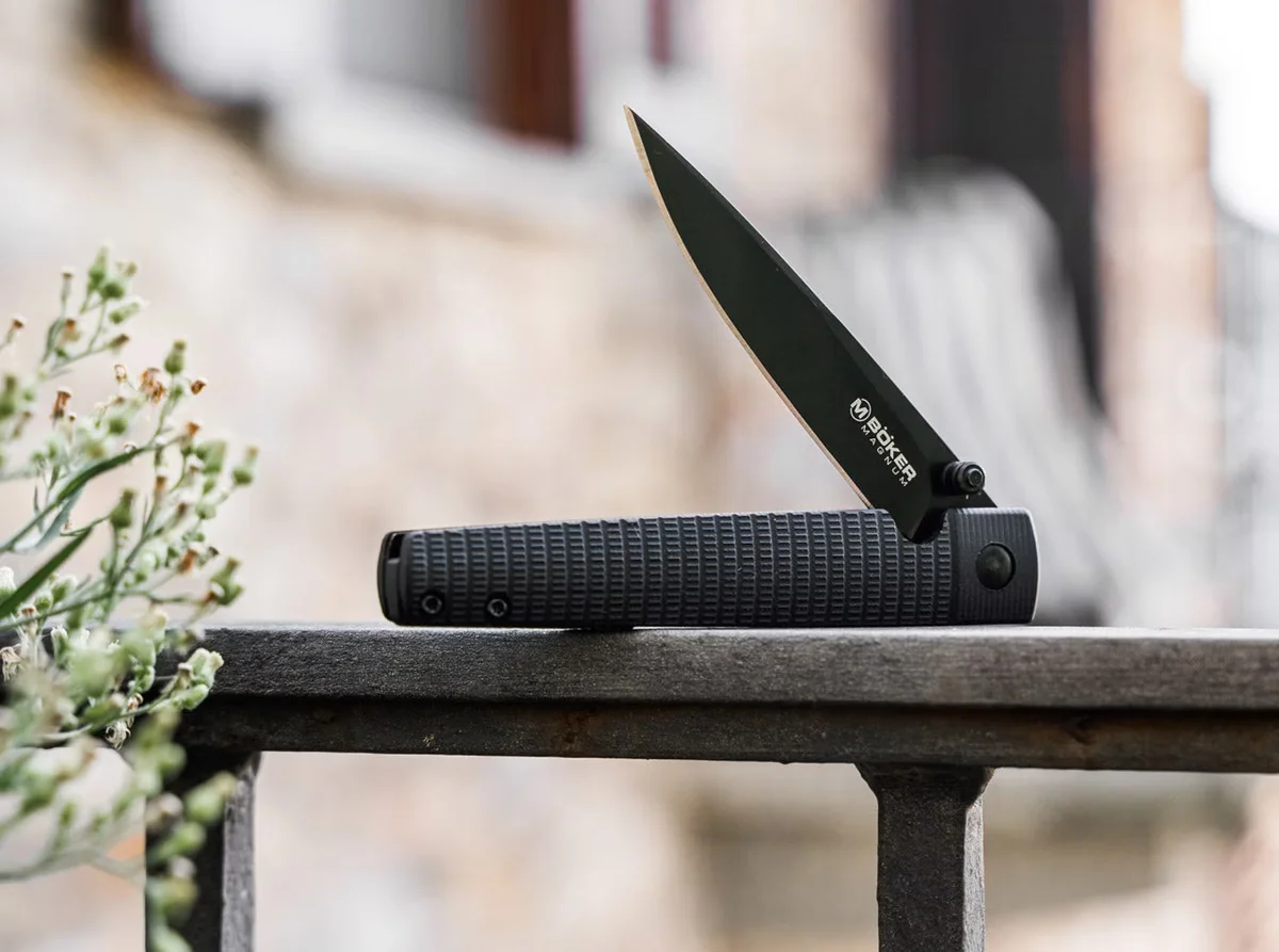 Nóż Boker Magnum Stereo składany, stal 440A, rękojeść G10, czarny — zdjęcie 3