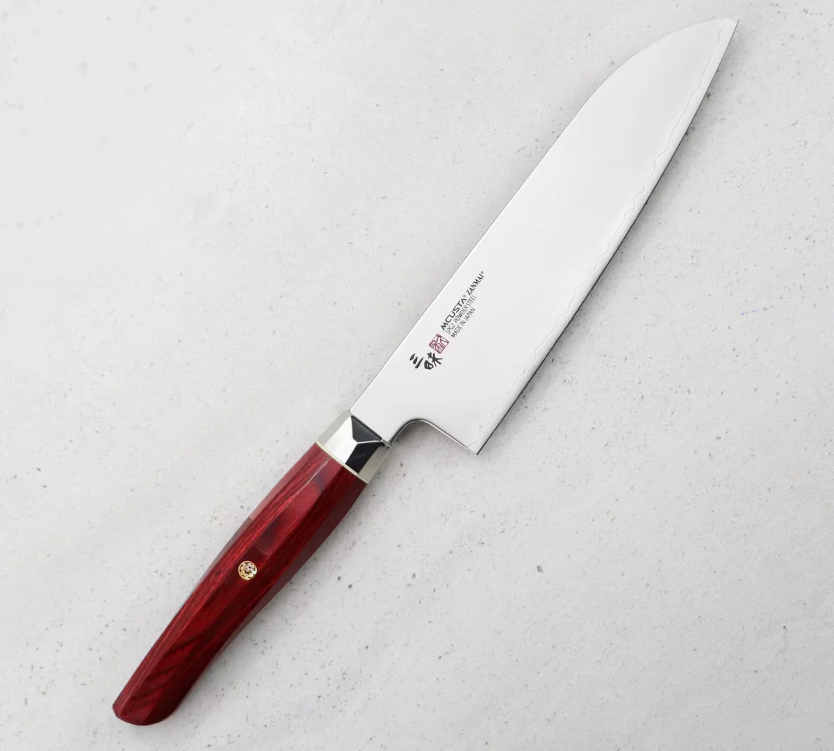 Mcusta Zanmai Red Revolution SPG2 Nóż Santoku 18 cm — zdjęcie 5