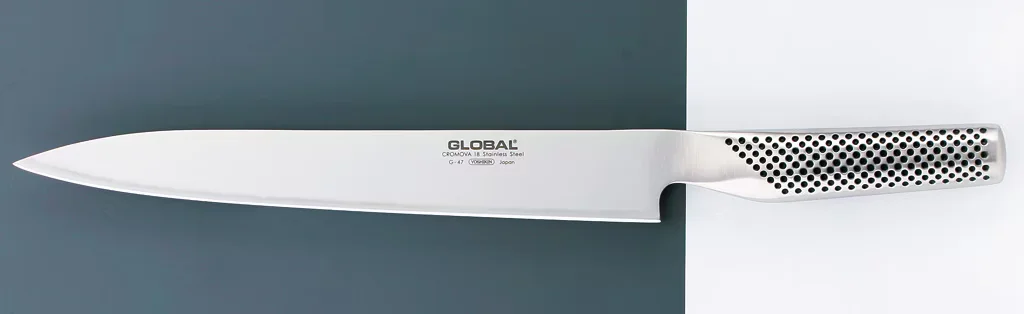 Nóż kuchenny Global G-47 Sashimi-Yo do plastrowania ryb i mięsa, ostrze 25 cm — zdjęcie 3