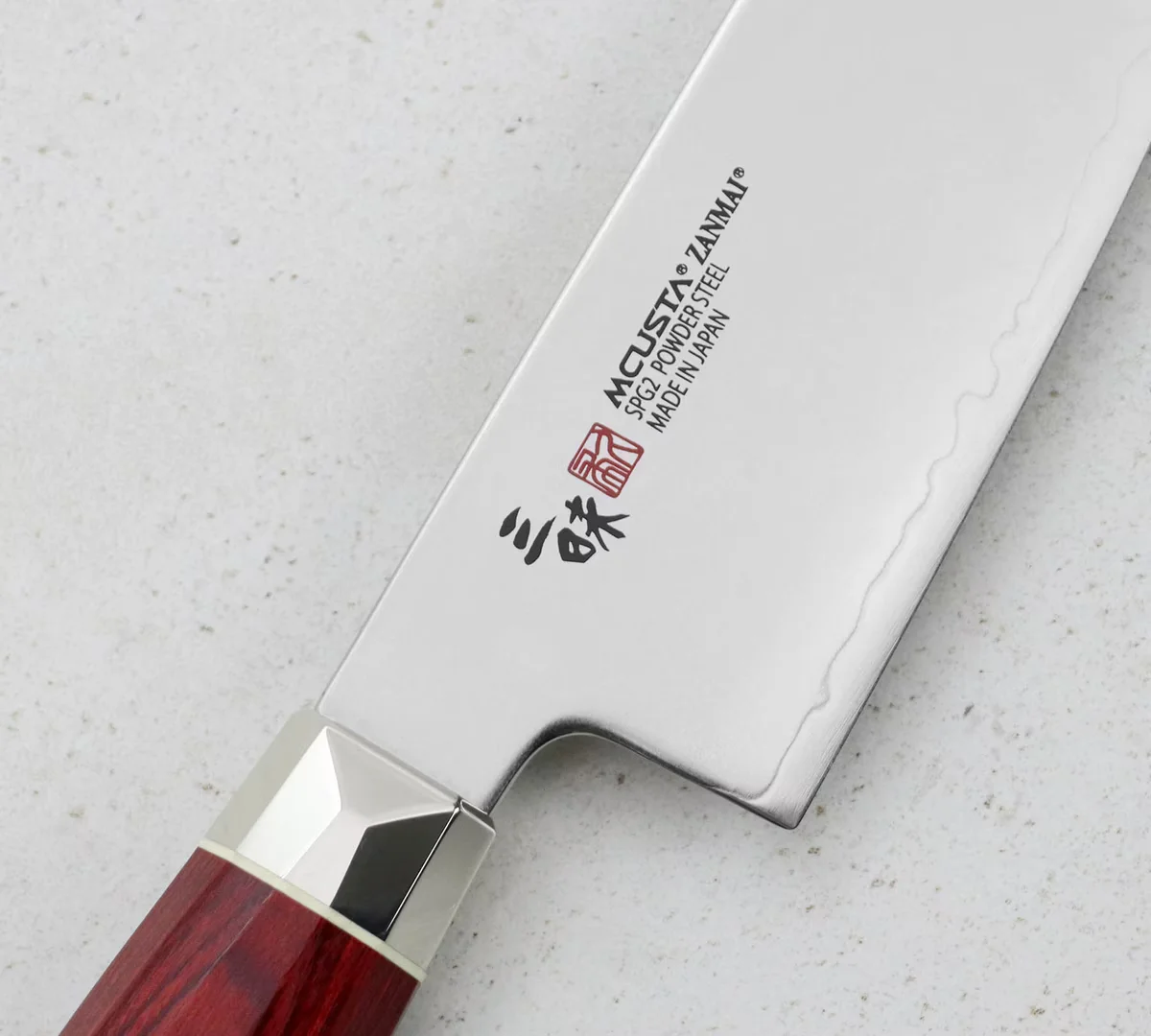 Mcusta Zanmai Red Revolution SPG2 Nóż Ko-Santoku 15 cm — zdjęcie 3