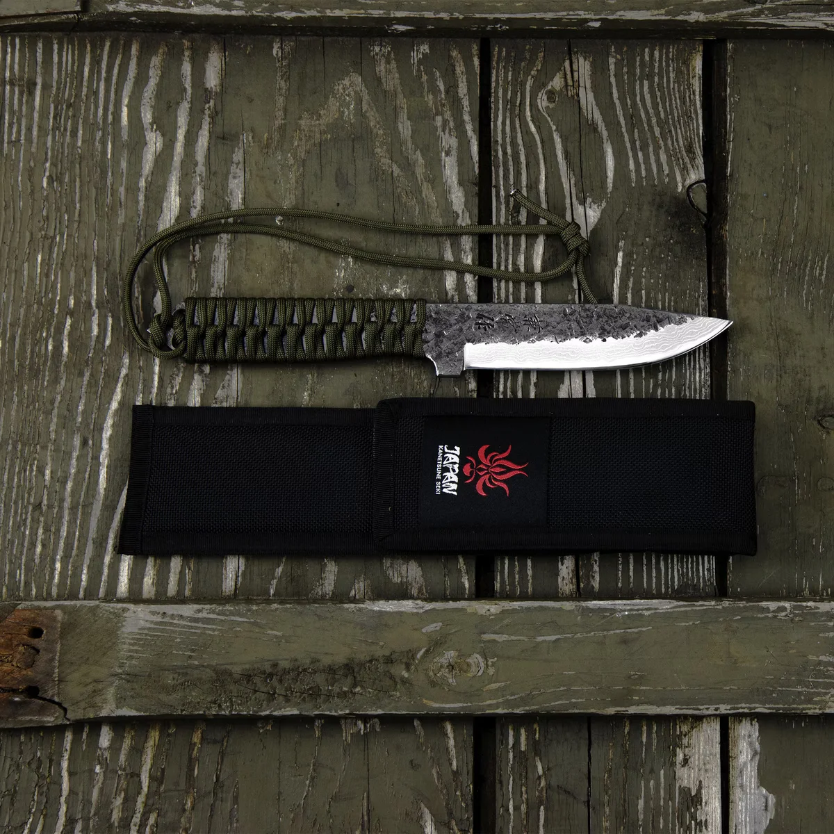 Kanetsune Seki Aogami#2 Karasu Kuro Nóż Obozowy 12,5 cm — zdjęcie 5