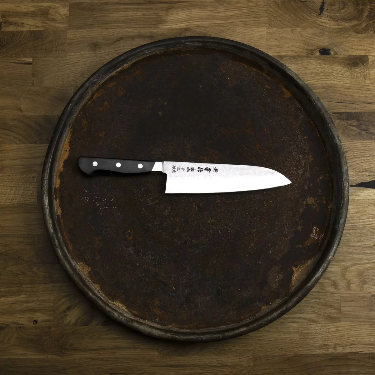 Kanetsune YH-3000 Aogami#2/SS Nóż Santoku 18 cm — zdjęcie 5