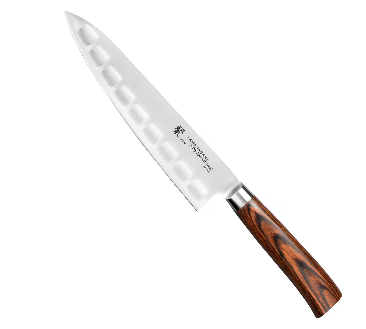 Tamahagane SAN Brown VG-5 Nóż Szefa Kuchni żłobiony 21 cm