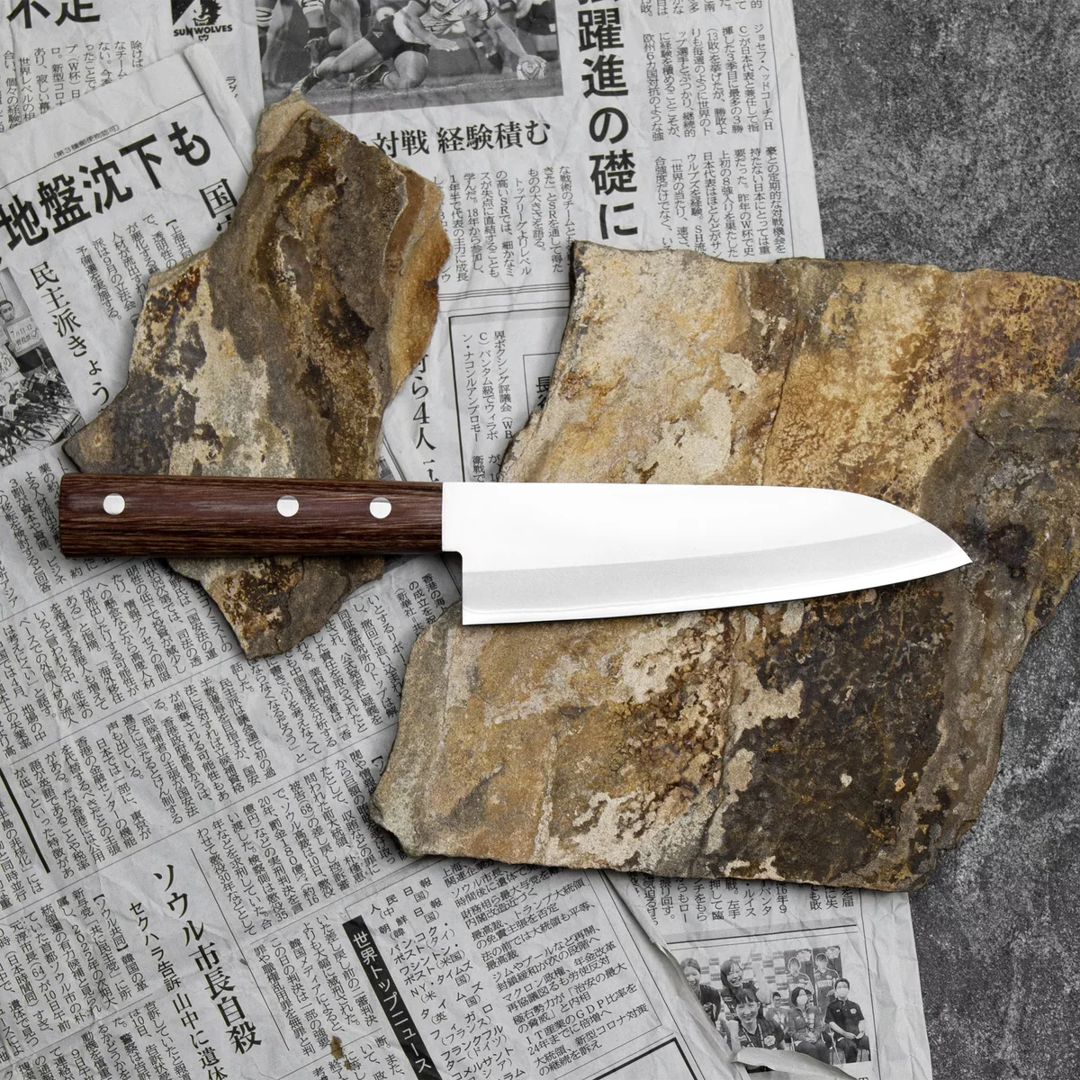 Kanetsune 1000 Shiro-2/SS Nóż Santoku 16,5 cm — zdjęcie 9