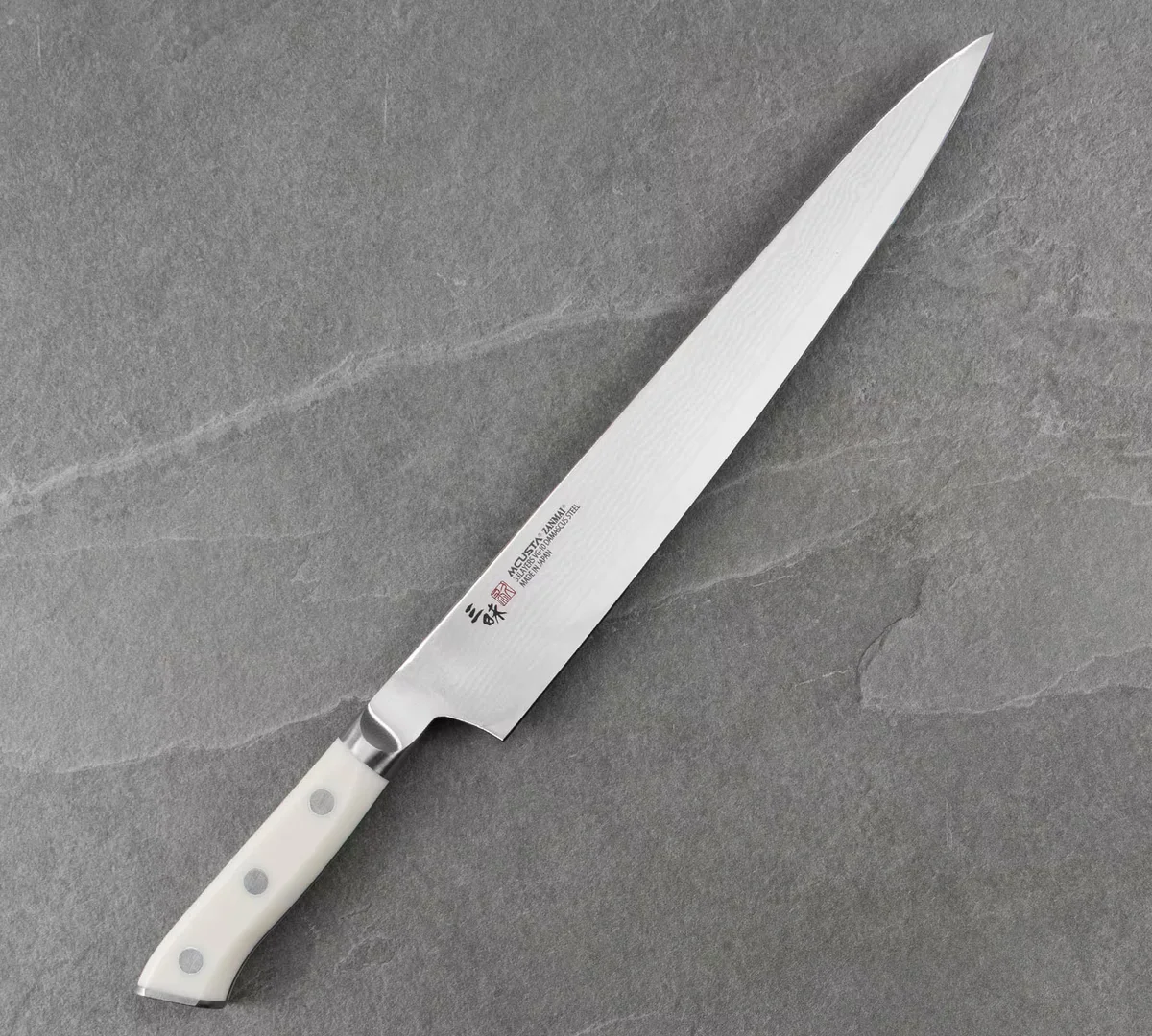 Mcusta Zanmai Classic Damascus VG-10 Corian Nóż Sujihiki 27 cm — zdjęcie 5