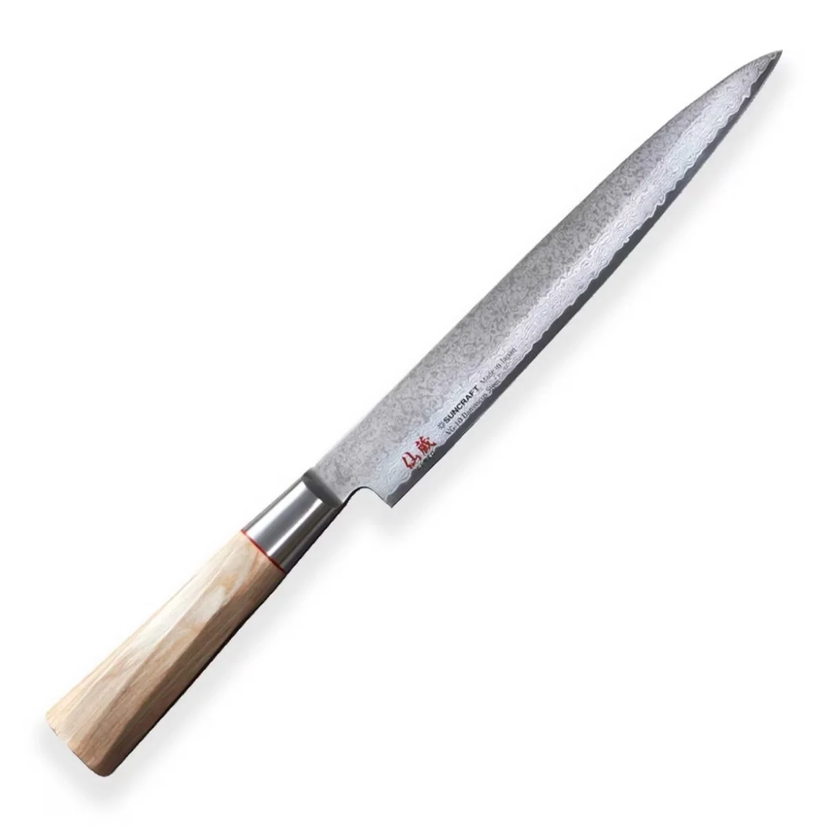 Suncraft SENZO TWISTED OCTAGON Nóż Sashimi VG-10 Damasceńska 21 cm