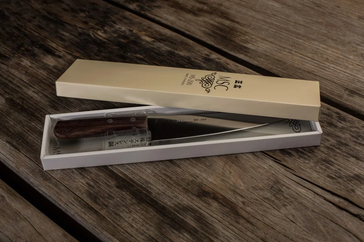 Masahiro MSC Nakiri - Japoński Nóż do Warzyw z Ostrzem 16 cm i Rękojeścią z Drewna Różanego — zdjęcie 2
