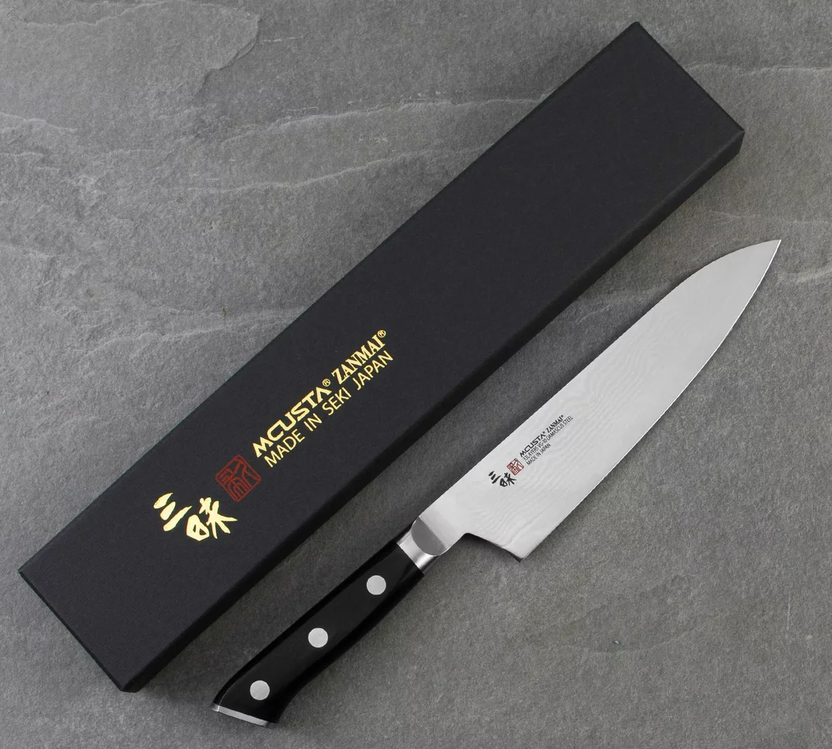 Mcusta Zanmai Classic Damascus VG-10 Pakka Nóż szefa 18 cm — zdjęcie 2