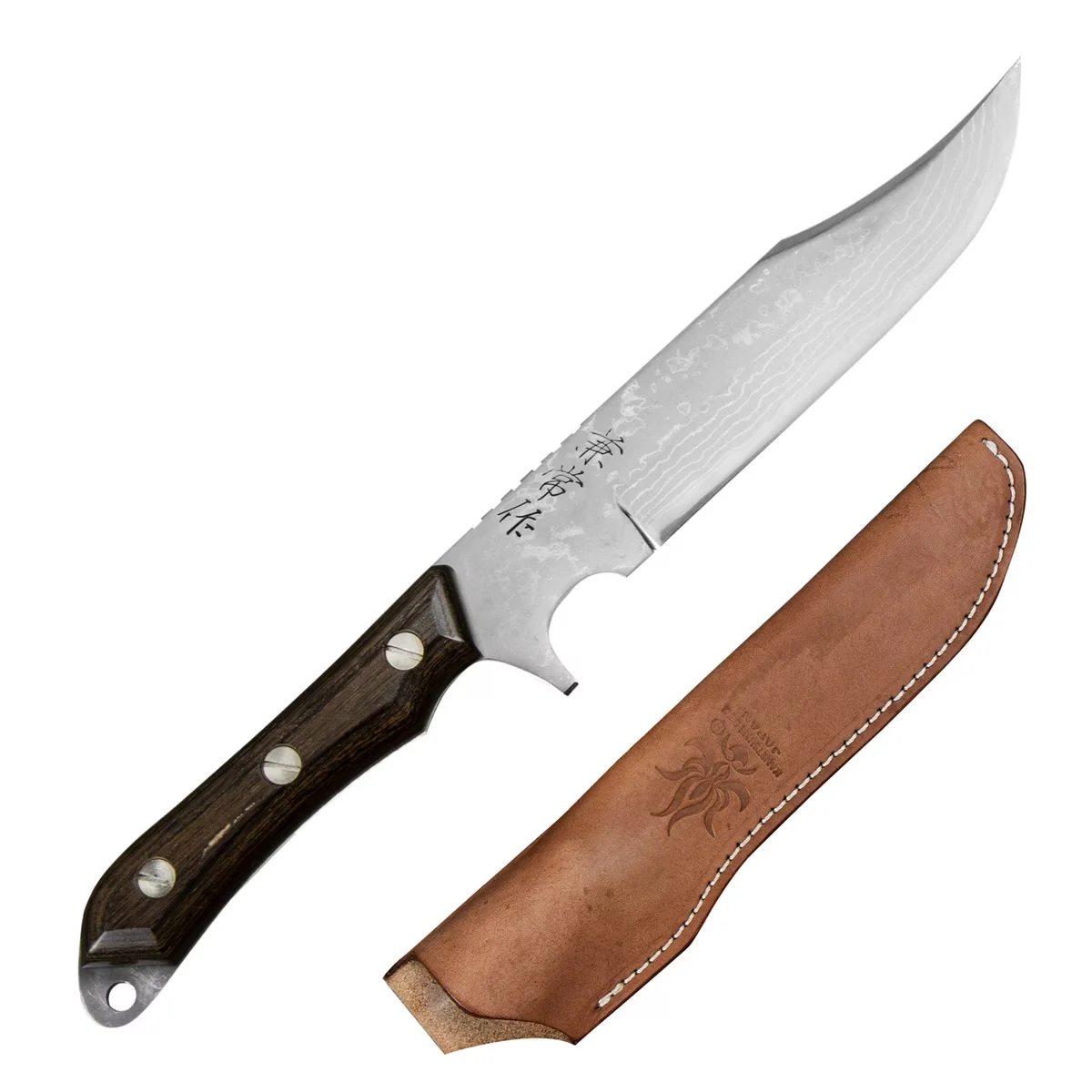 Kanetsune Seki Aogami#2 Seseragi Clip Nóż outdoorowy 12,5 cm