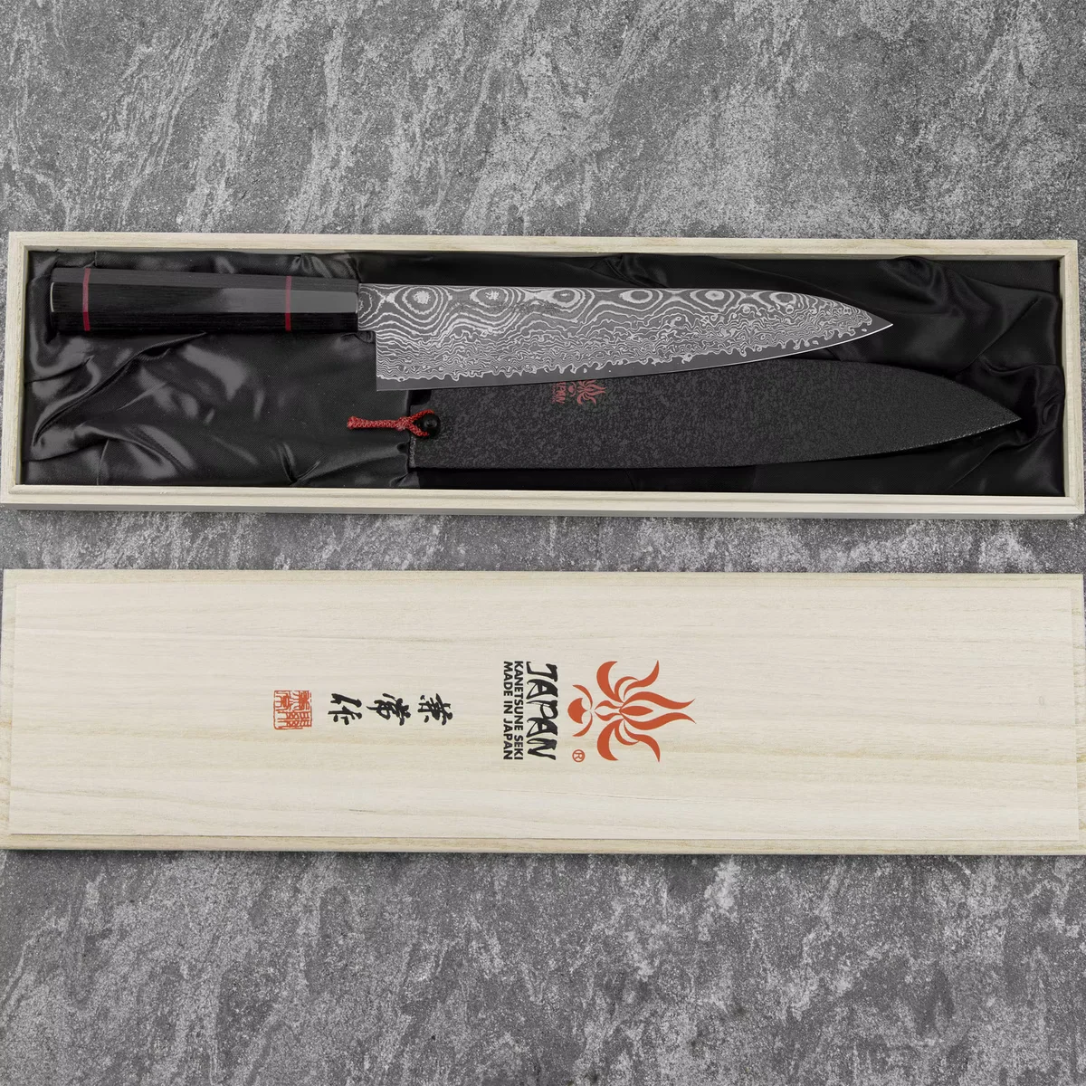 Kanetsune Seki Namishibuki SG-2 Nóż Szefa Kuchni 21 cm z Sayą — zdjęcie 2