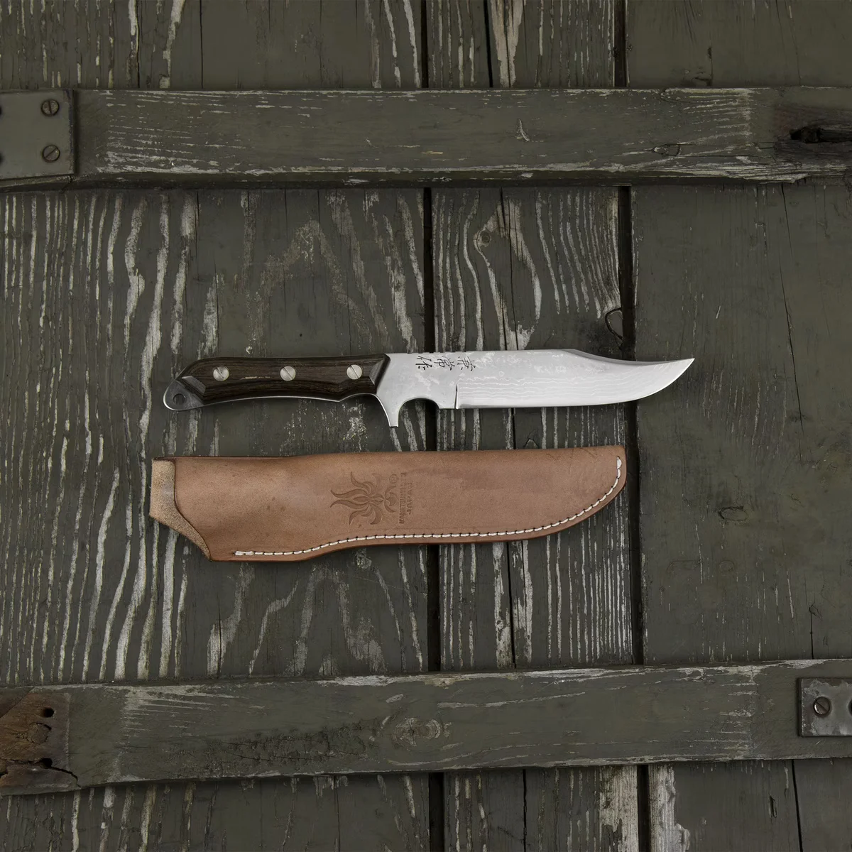 Kanetsune Seki Aogami#2 Seseragi Clip Nóż outdoorowy 12,5 cm — zdjęcie 7