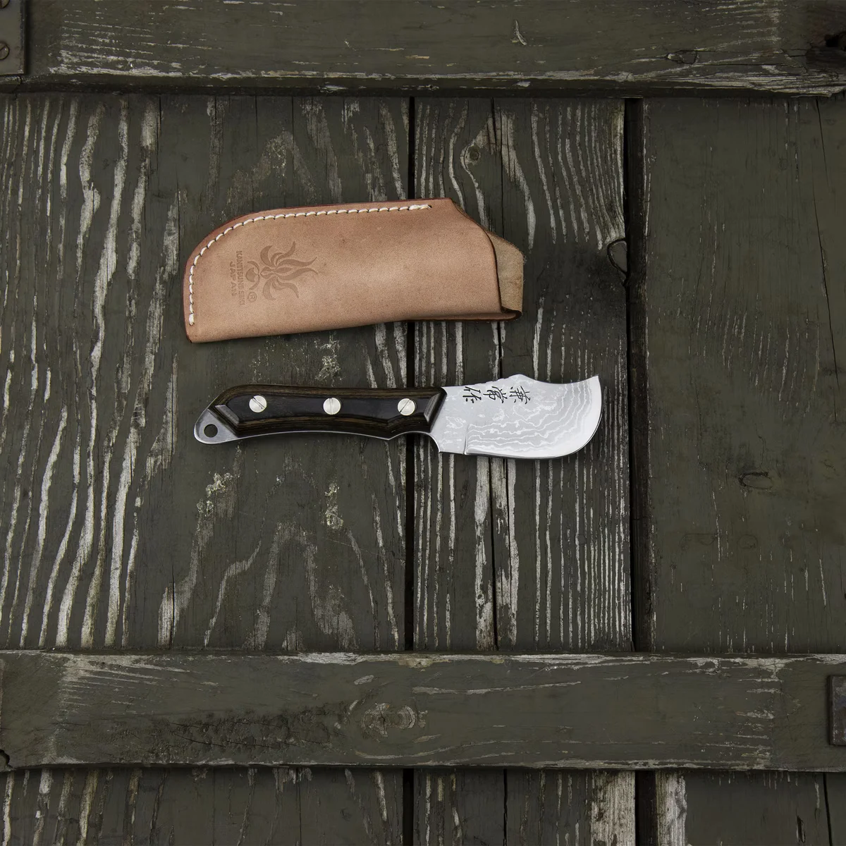 Kanetsune Seki Aogami#2 Seseragi Skinner 6,5 cm – Nóż Myśliwski do Skórowania — zdjęcie 6