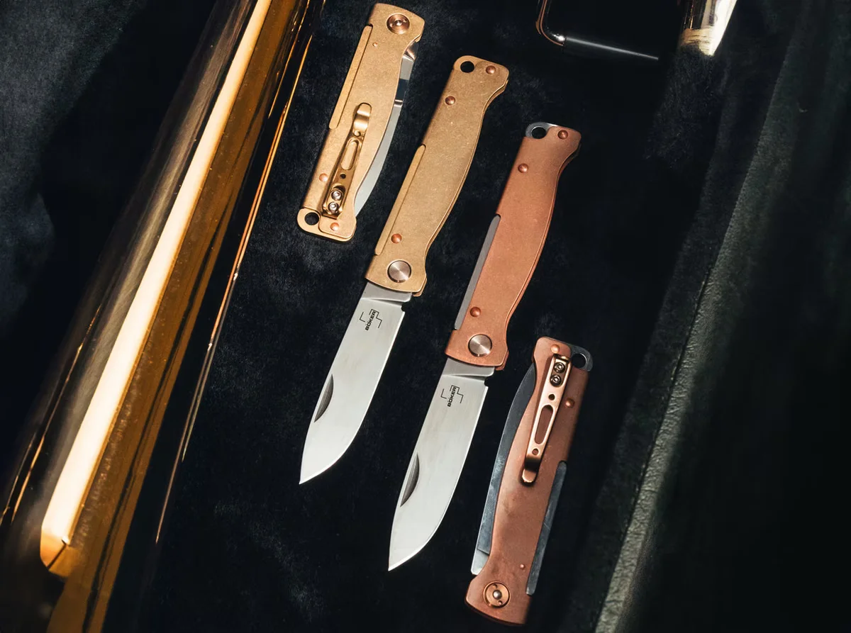 Nóż składany Böker Plus Atlas Copper z rękojeścią z miedzi — zdjęcie 3
