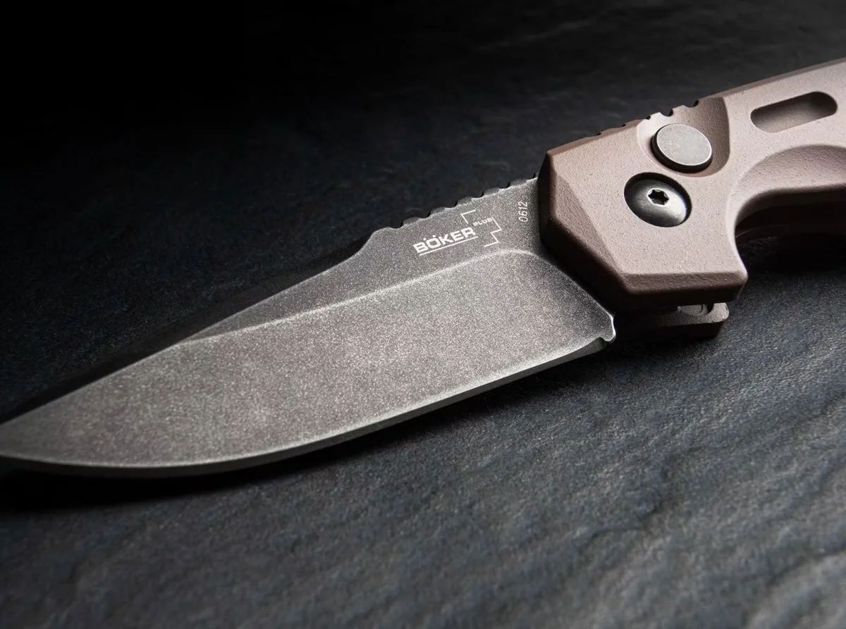 Nóż Automatyczny Böker Plus Thunder Storm Auto Coyote, stal AUS8 — zdjęcie 3