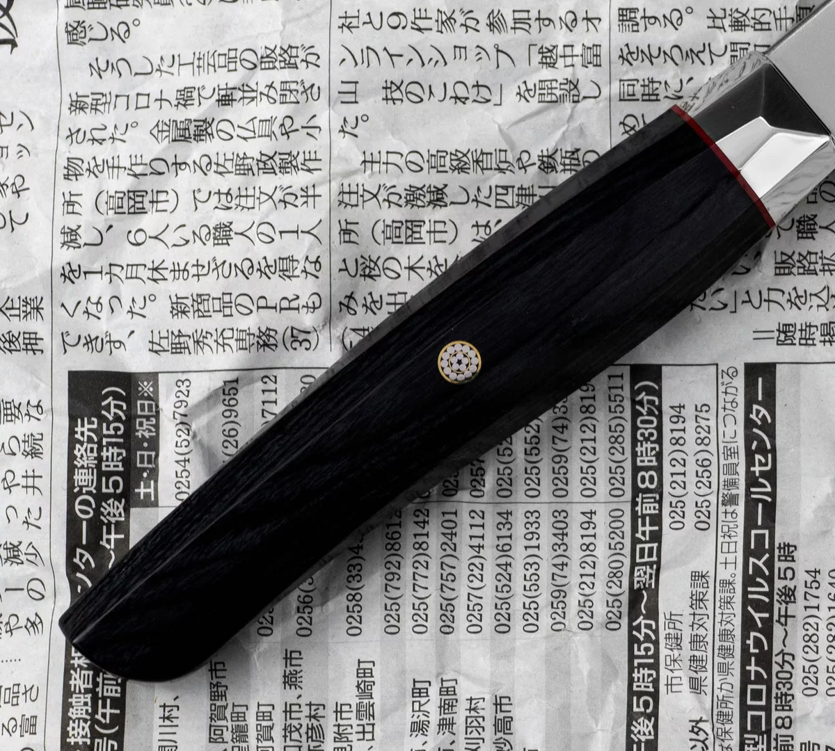 Mcusta Zanmai Revolution Nóż Santoku 15 cm ze stali SPG2 — zdjęcie 4