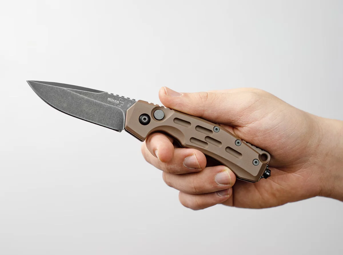 Nóż Automatyczny Böker Plus Thunder Storm Auto Coyote, stal AUS8 — zdjęcie 6