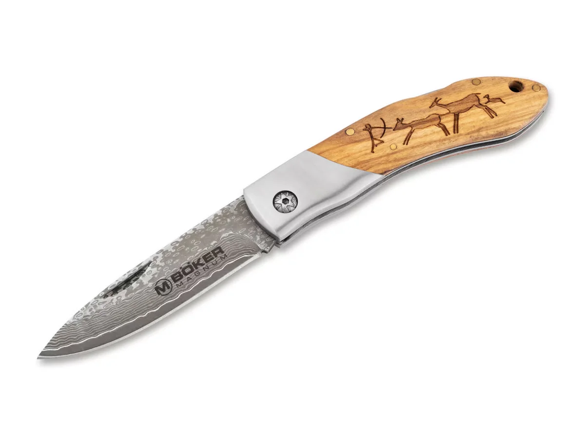 Nóż składany Boker Magnum Caveman Damast
