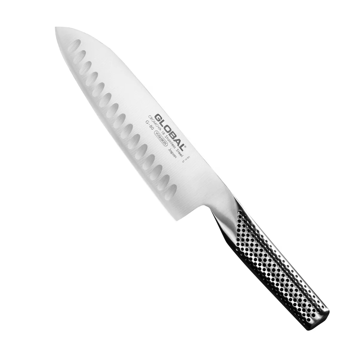 Global Nóż Santoku Żłobiony 18 cm G-80