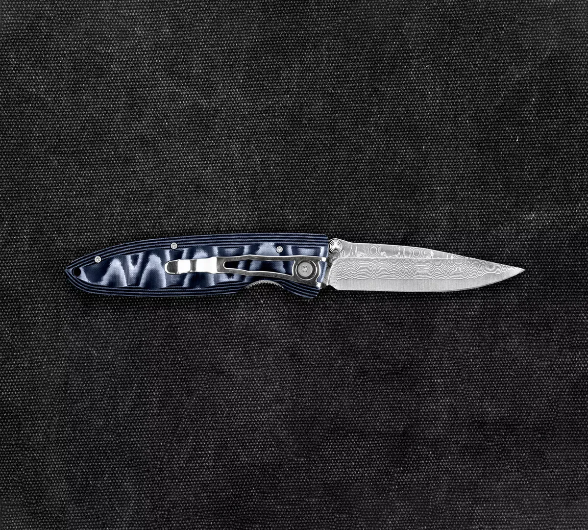 Mcusta Classic Wave Blue Micarta Damascus VG-10 8,5 cm — zdjęcie 2
