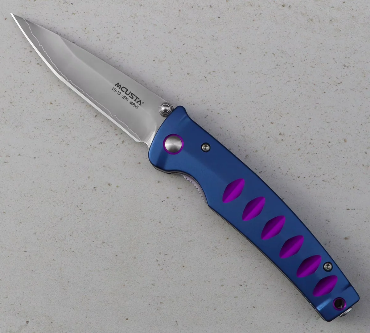 Mcusta Katana VG-10 Blue/Purple Nóż Składany 8,5 cm — zdjęcie 10