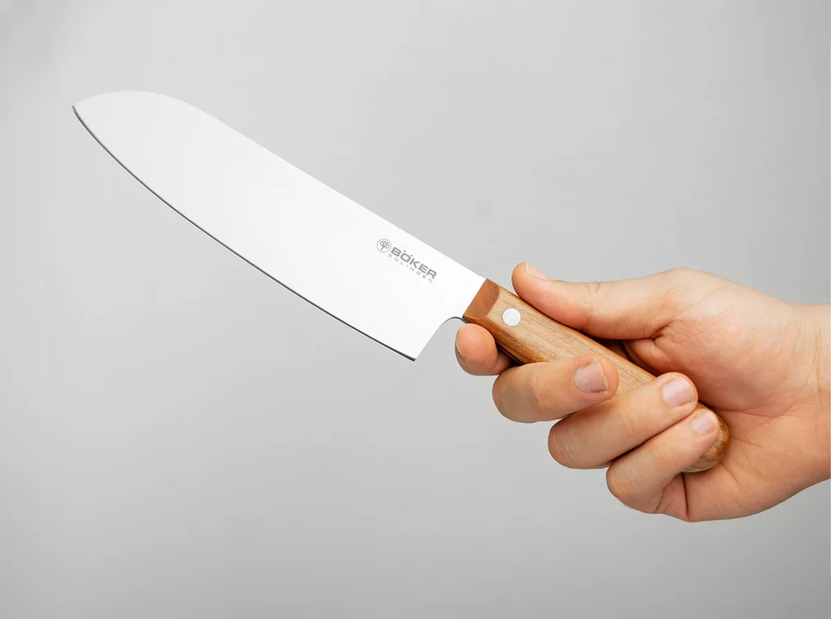 Nóż Santoku Böker Solingen Cottage-Craft z Drewnem Śliwkowym — zdjęcie 5