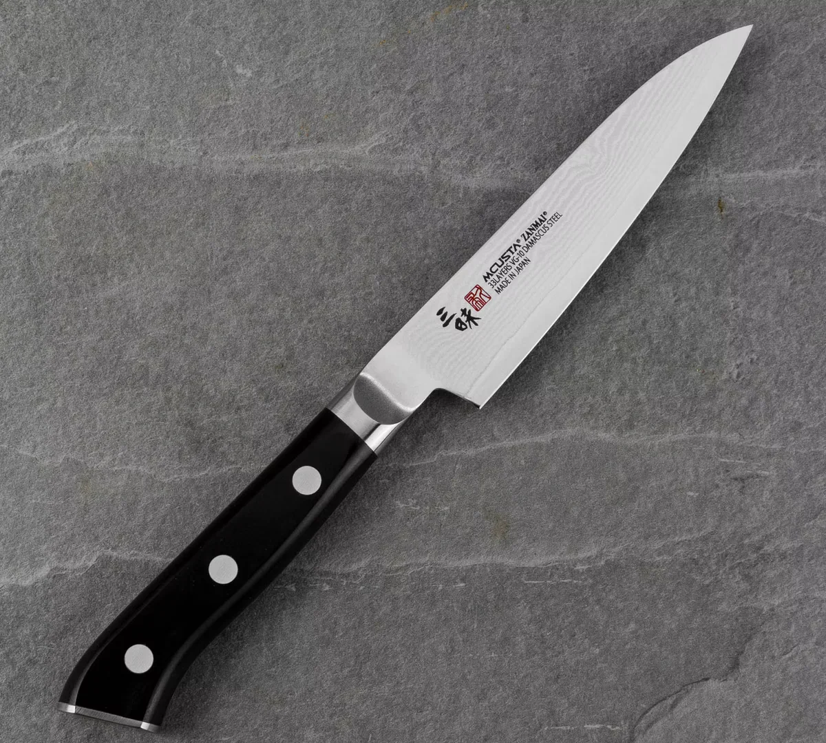 Mcusta Zanmai Classic Damascus VG-10 Pakka Nóż Uniwersalny 11 cm — zdjęcie 6