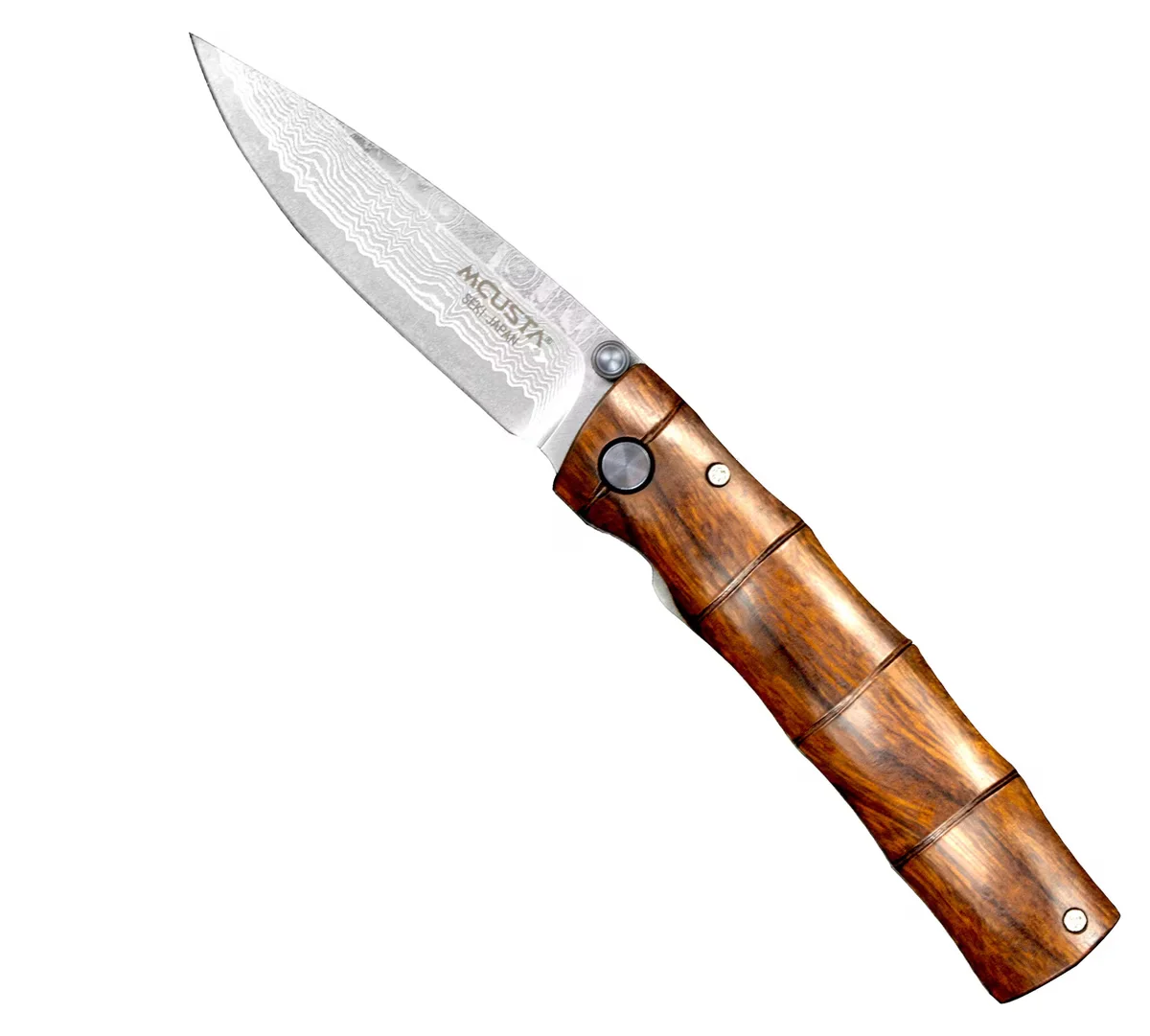 Mcusta Shinra Emotion Nóż składany Damascus VG-10 Ironwood 6.5 cm